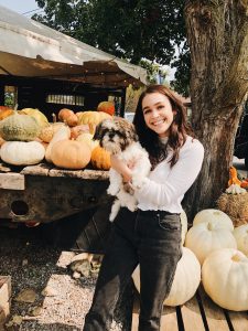 Rileigh and Ollie with pumpkins
