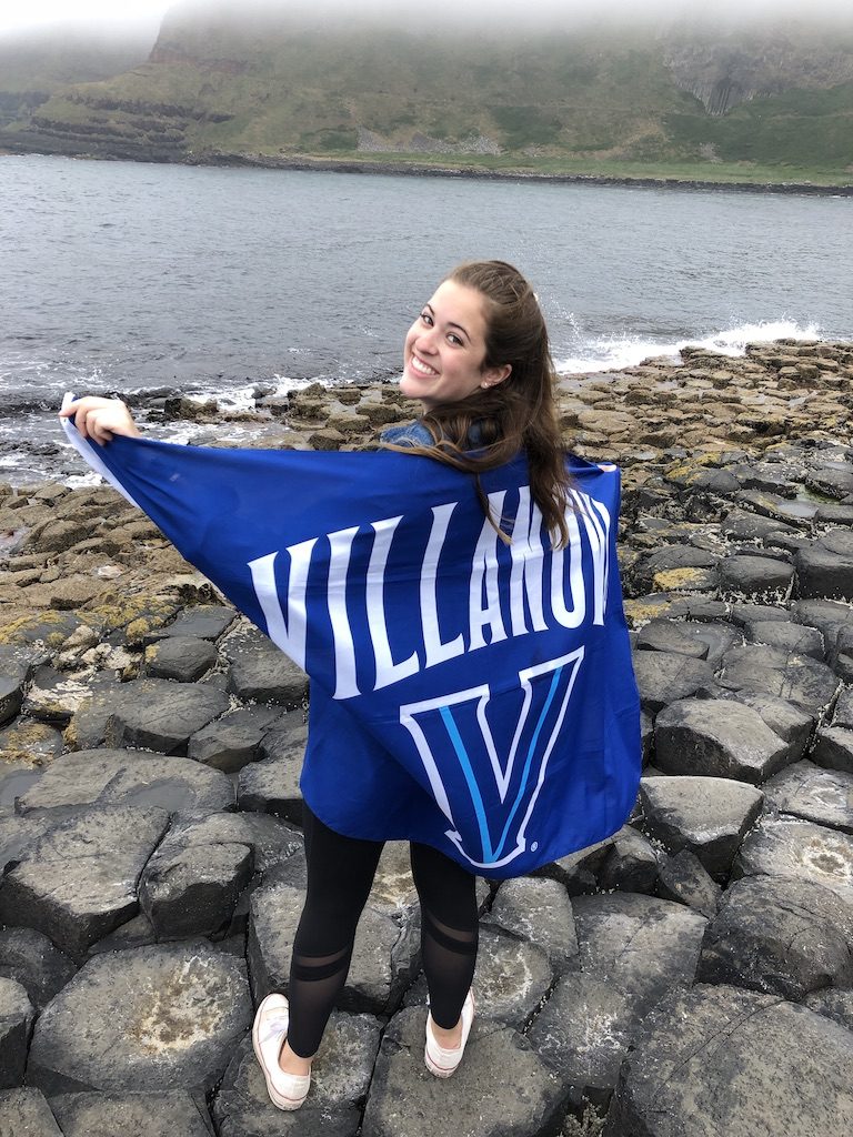 Becca with Villanova flag