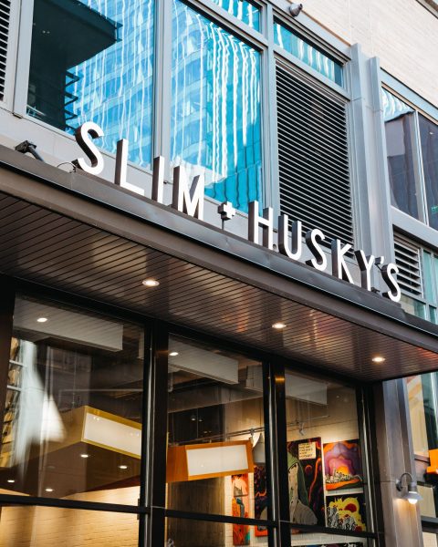Image of Slim & Husky's storefront at Fifth + Broadway.